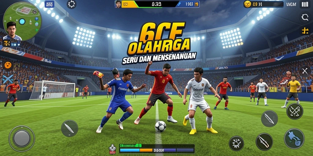 Tangkapan layar 6CF menampilkan aksi olahraga yang seru dan mendebarkan.