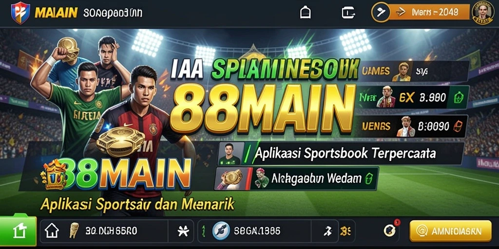 Tampilan utama 88MAIN dengan berbagai pilihan taruhan olahraga.
