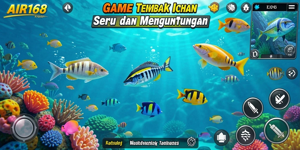 Tampilan gameplay seru dalam game Tembak Ikan.