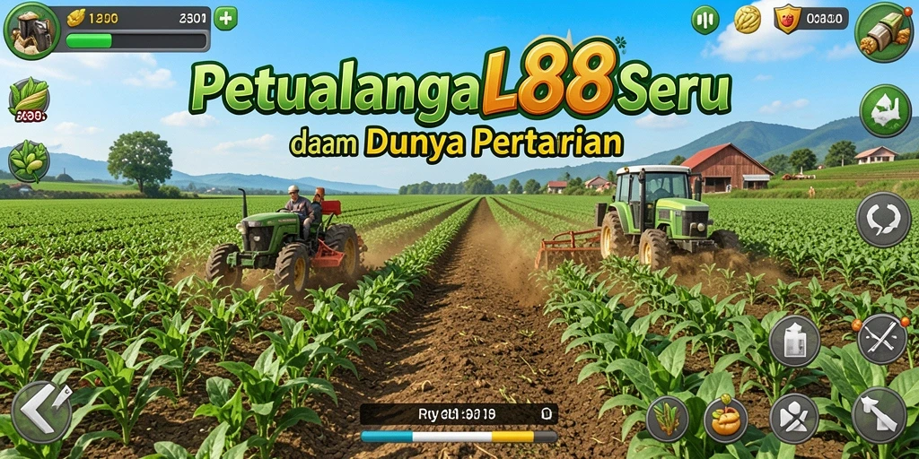 Screenshot gameplay COCOL88 menampilkan kebun yang penuh warna.