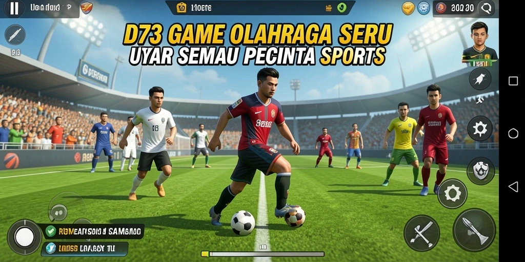 Tampilan menarik dari gameplay olahraga yang seru.
