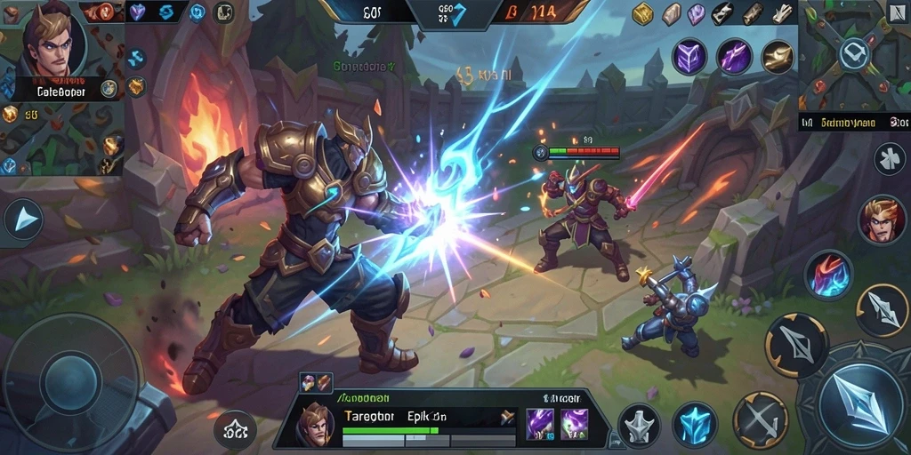 Tangkapan layar G668 menunjukkan pertempuran epik antar tim di arena MOBA.