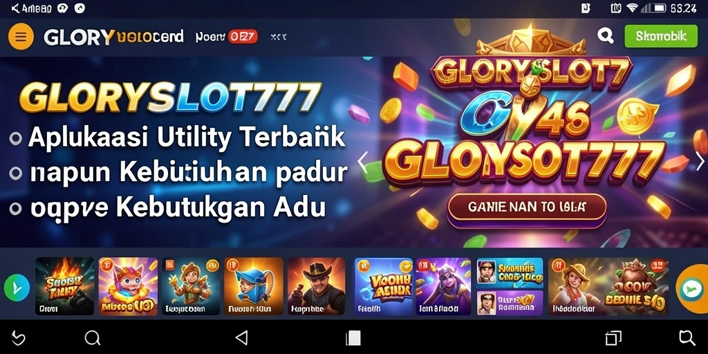 Tampilan antarmuka utama GLORYSLOT777 yang ramah pengguna.