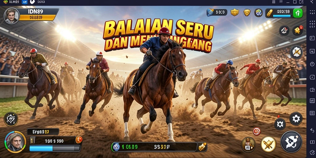 Gameplay menegangkan di trek balapan IDN89.