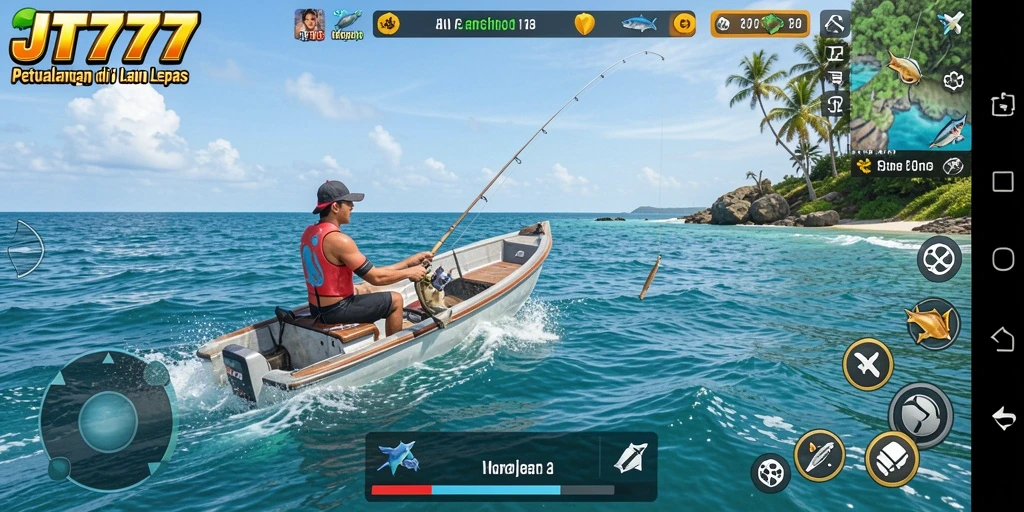 Tampilan gameplay JT777 yang menghadirkan pengalaman memancing mendebarkan.