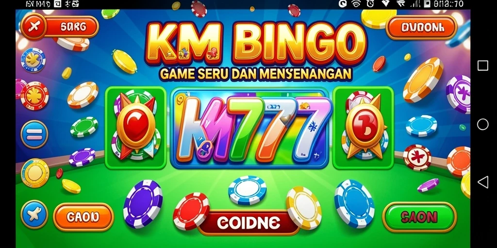 Tampilan gameplay seru dari KM777 dengan elemen bingo yang menarik.