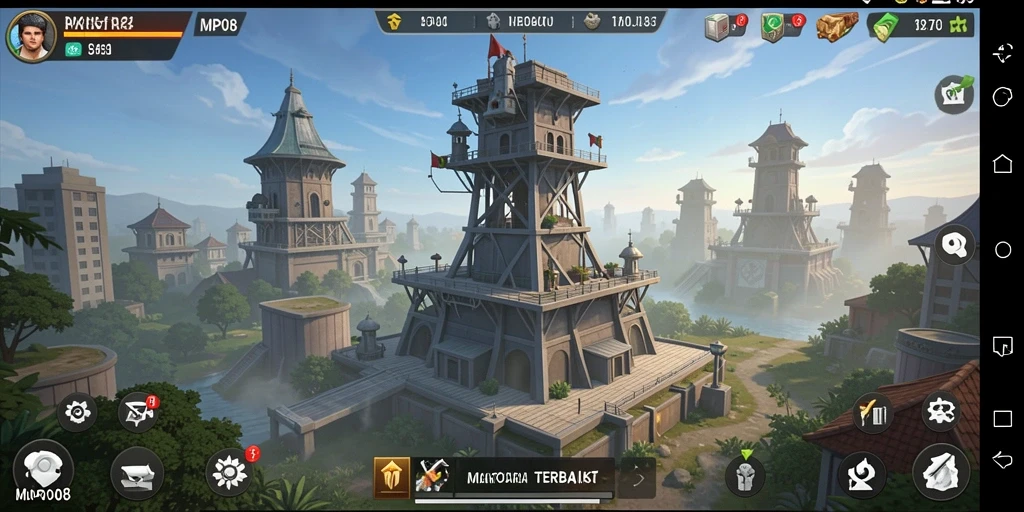 Tampilkan gameplay menegangkan dari MPO08 saat melindungi benteng.