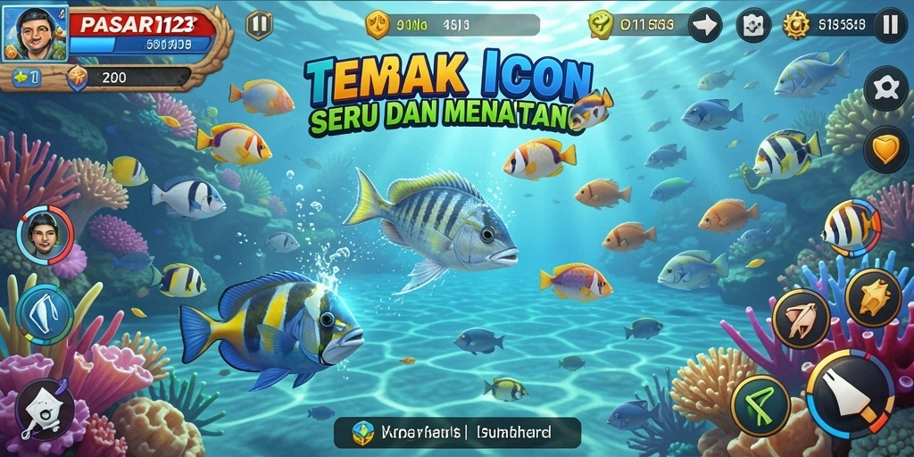 Tampilan gameplay Tembak Ikan yang menegangkan di PASAR123.