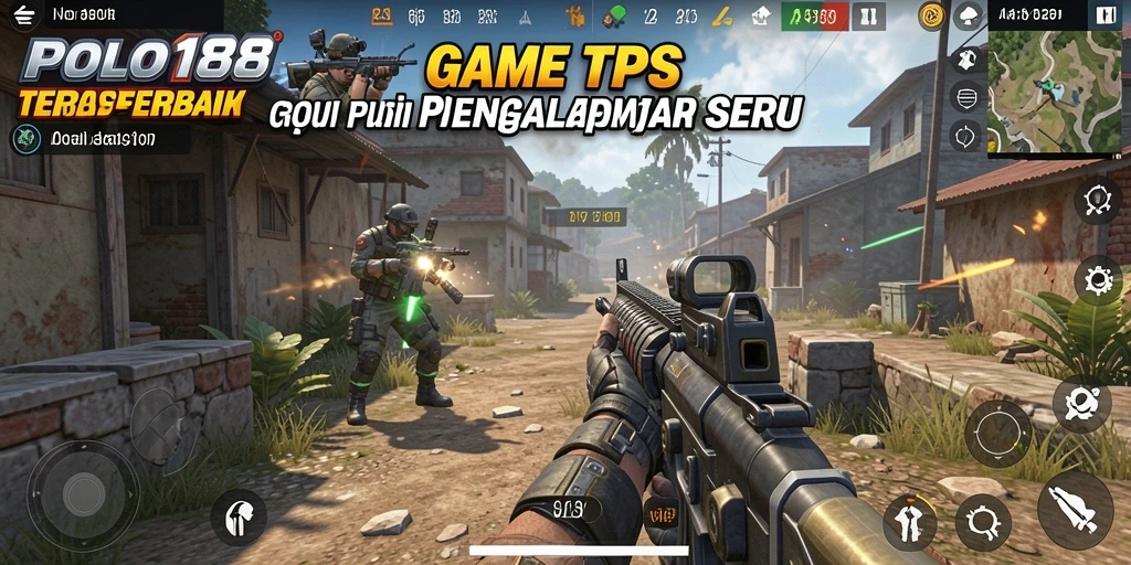 Tangkapan layar utama POLO188 menampilkan aksi intens permainan TPS.