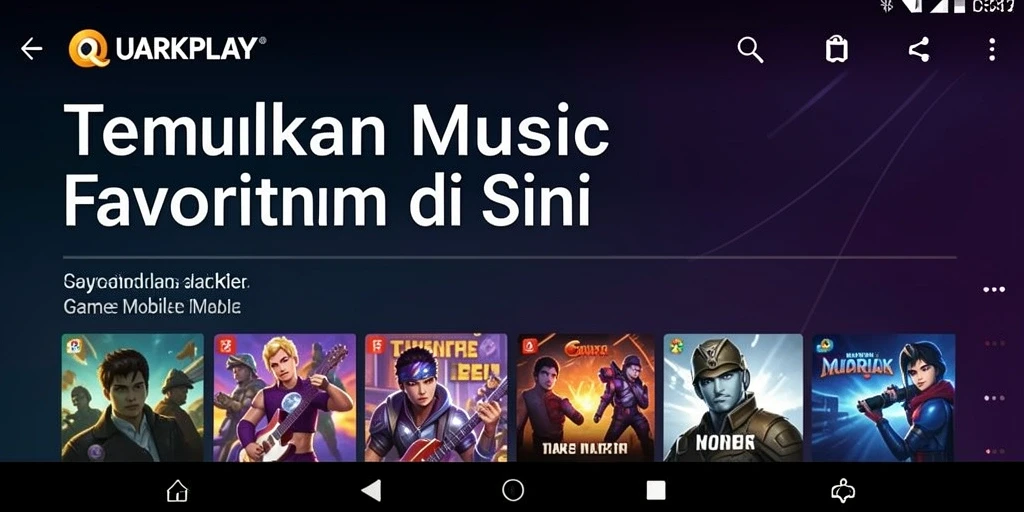 Tampilan gameplay <strong>QUARKPLAY</strong> yang seru dan interaktif dengan musik.