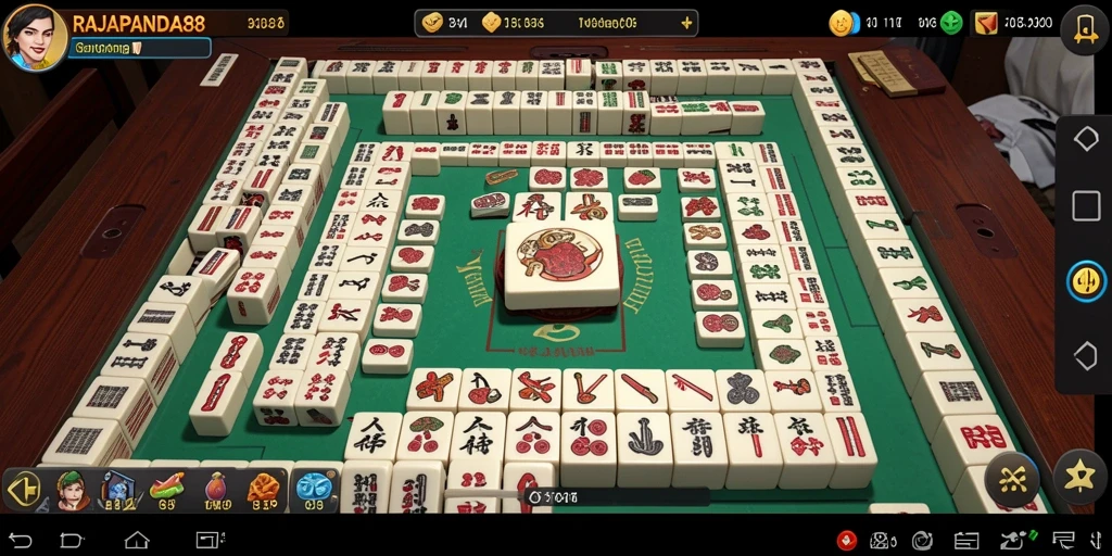 Screenshot gameplay menarik dari RAJAPANDA88 menunjukkan aksi Mahjong.