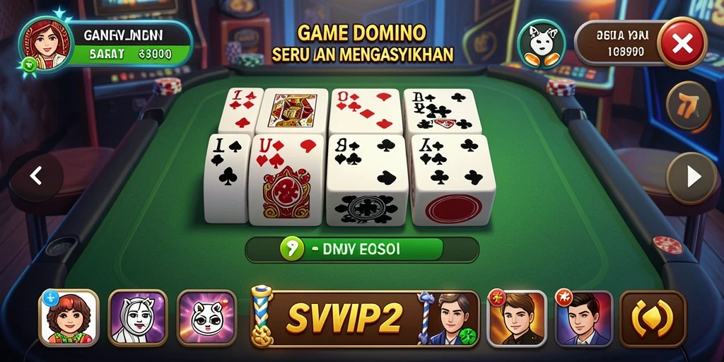 Tampilan seru gameplay Domino yang menarik dan interaktif.