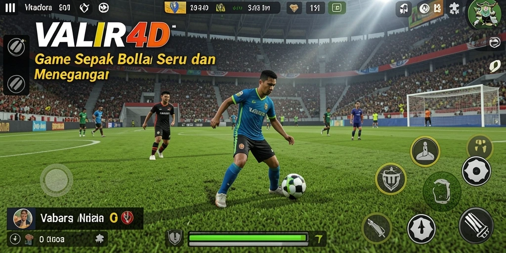 Screenshot VALIR4D menampilkan aksi intens dalam pertandingan sepak bola.