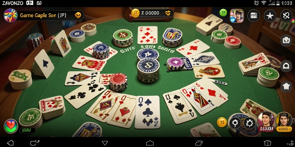 Screenshot utama ZAVONZO menampilkan gameplay Gaple yang seru.